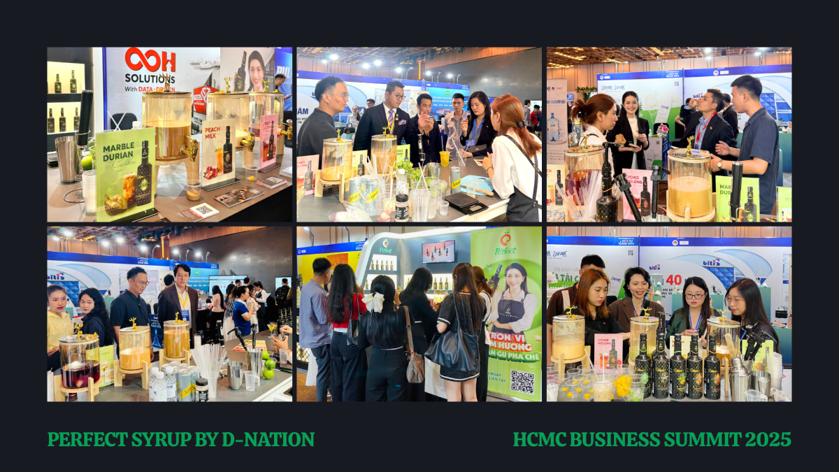 Khách tham quan dùng thử Perfect Drink từ Syrup Perfect